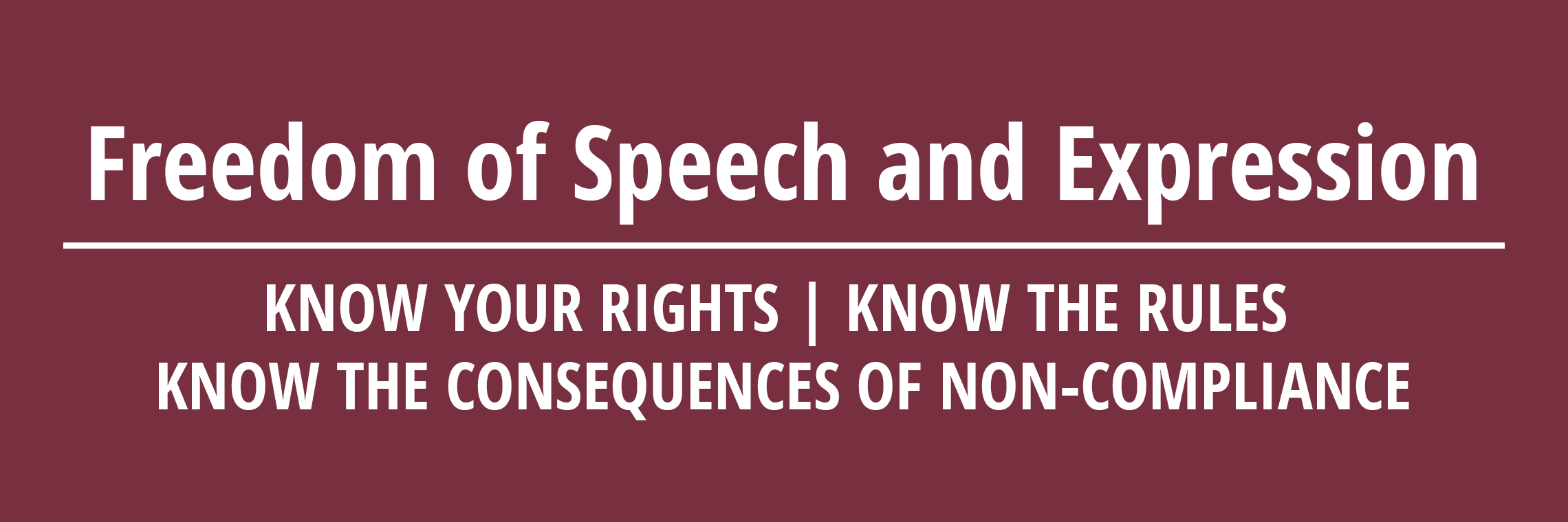 Freedom of Speech and Expression | know your rights | know the rules | know the consequences of non-compliance